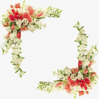 花卉边框设计矢量图免抠