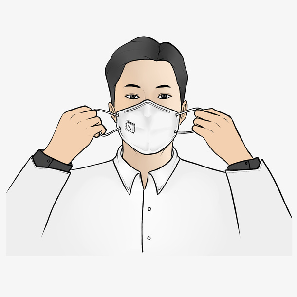 戴上口罩预防病毒免抠