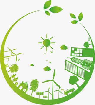 矢量创意绿色环保城市免抠