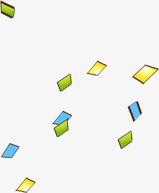 春天黄蓝色漂浮装饰免抠