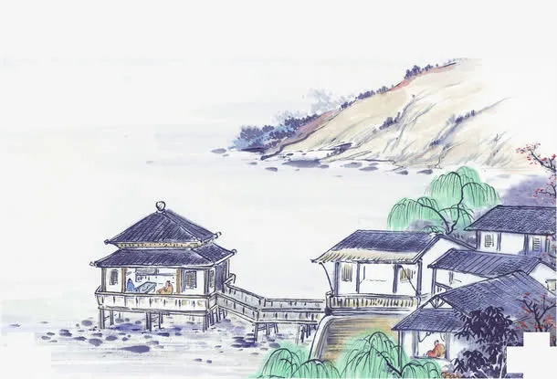 中式风格建筑免抠