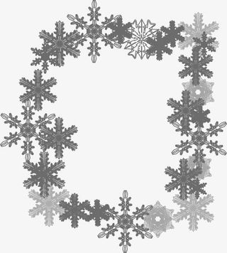 抽象雪花形状边框免抠