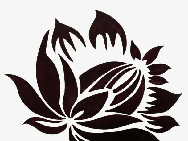 莲花简笔画免抠