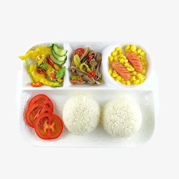 双人份中式快餐素材免抠