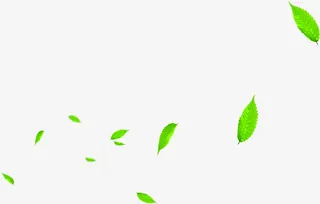 春天漂浮绿叶促销装饰免抠漂浮叶子元素