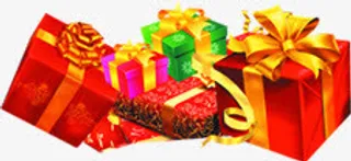 红色喜庆礼盒装饰免抠