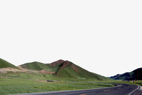 山区蜿蜒的高速公路免抠