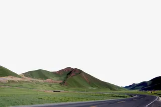 山区蜿蜒的高速公路免抠