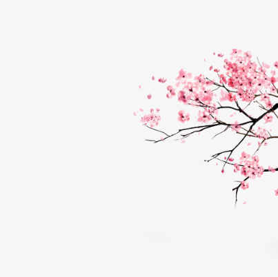 一枝漂亮的桃花免抠动植物植物元素