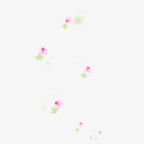 成对小花漂浮png素材免抠