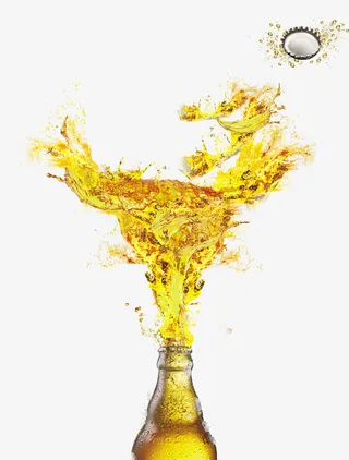 啤酒液体飞溅免抠