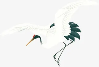 国画仙鹤免抠