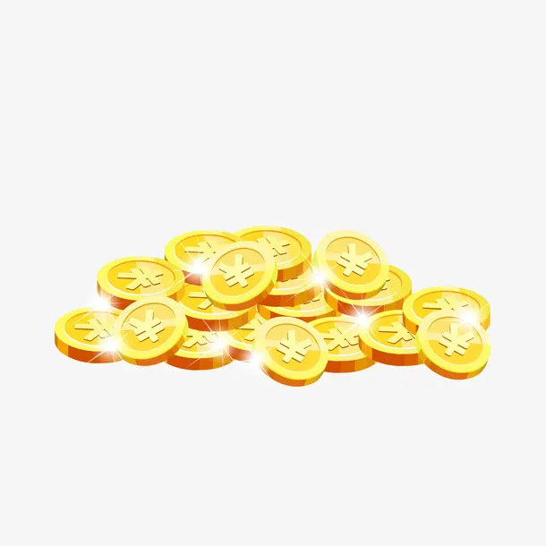 金币堆钱币堆免抠