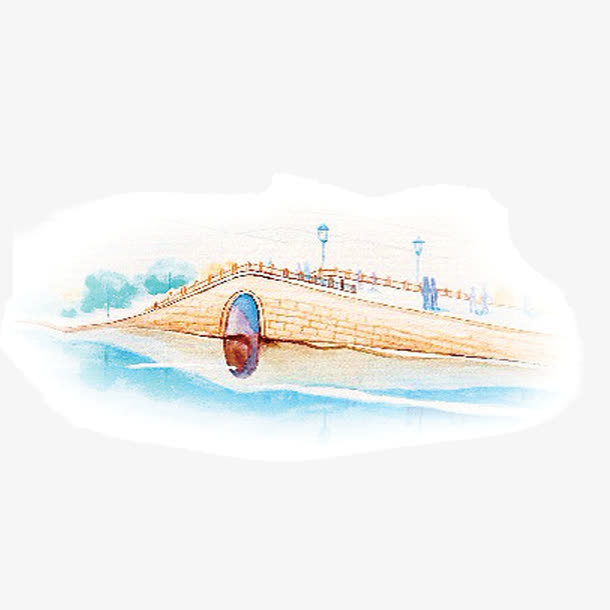 拱桥 素描免抠
