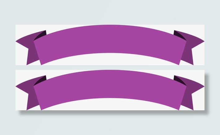 折叠丝带横幅图免抠