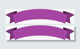 折叠丝带横幅图免抠