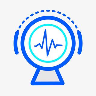 蓝色手绘折线监控元素免抠