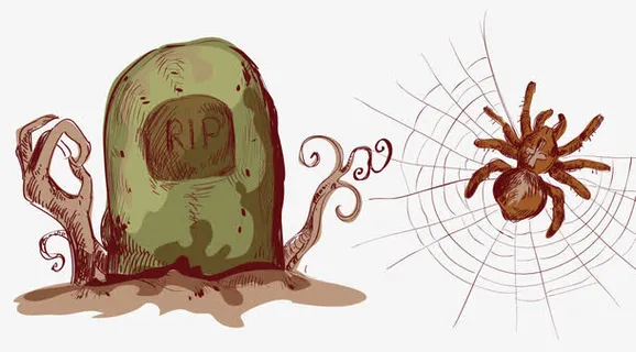 万圣节墓碑蜘蛛免抠