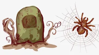 万圣节墓碑蜘蛛免抠