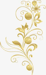 金色植物花纹免抠 金色植物花纹免抠