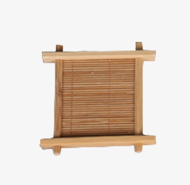 产品实物棕色竹排杯托免抠