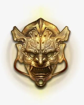 金色光效游戏面具人物免抠