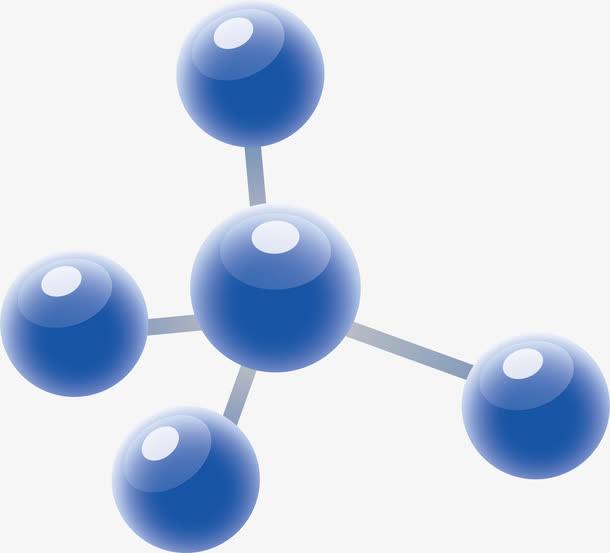 蓝色圆点分子结构免抠