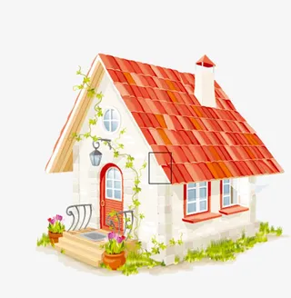 手绘小别墅免抠