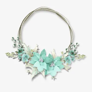 白色银质花环png素材免抠