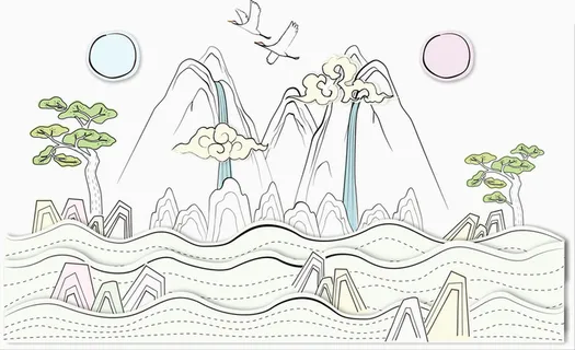 手绘线条风景背景素材高清 手绘线条风景背景素材高清