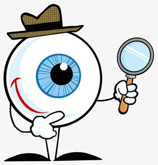 拿着放大镜的眼睛免抠手绘/卡通卡通元素