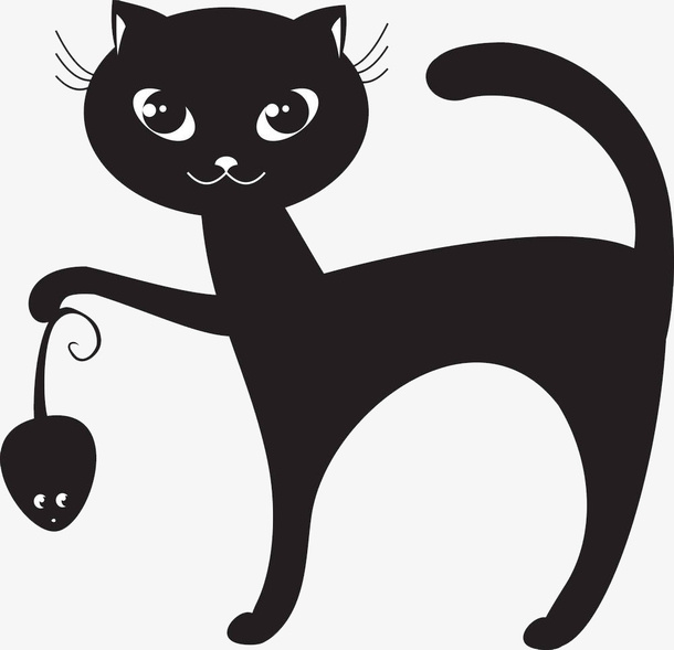捉住老鼠的小猫咪免抠
