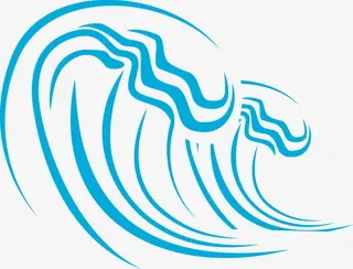 水纹边款纹理矢量图免抠