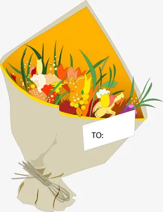 一束鲜花矢量素材免抠