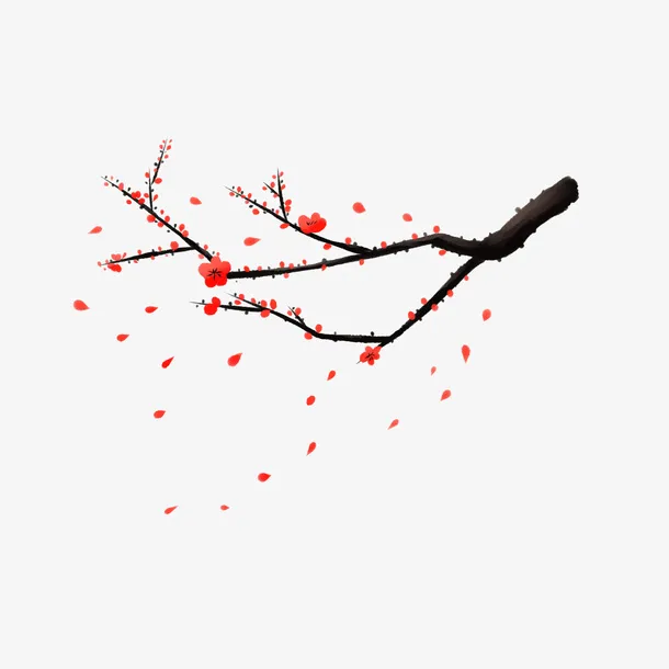 元素飘散的梅花免抠