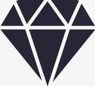 手绘黑色钻石卡通图标免抠