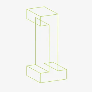 四维线条创意数字1免抠