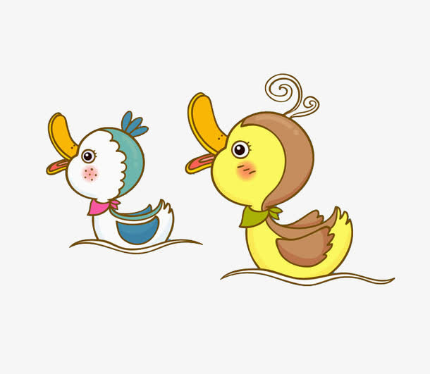 游泳的小鸭子免抠