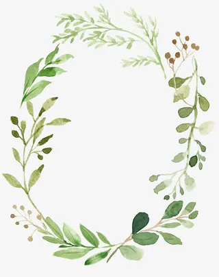 水彩花环免抠