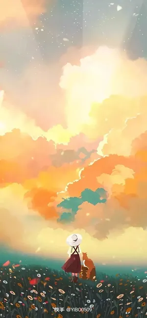 黄色暖光落日背景高清