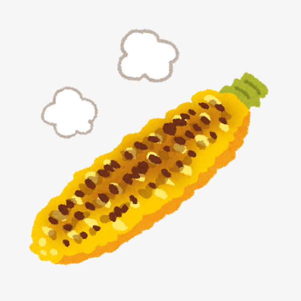 手绘烤玉米免抠