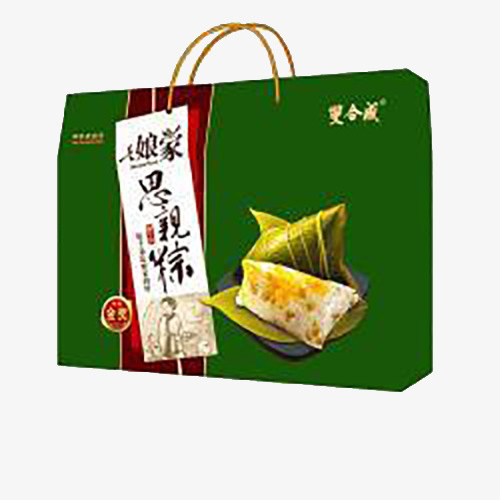 绿色粽子图案礼盒免抠