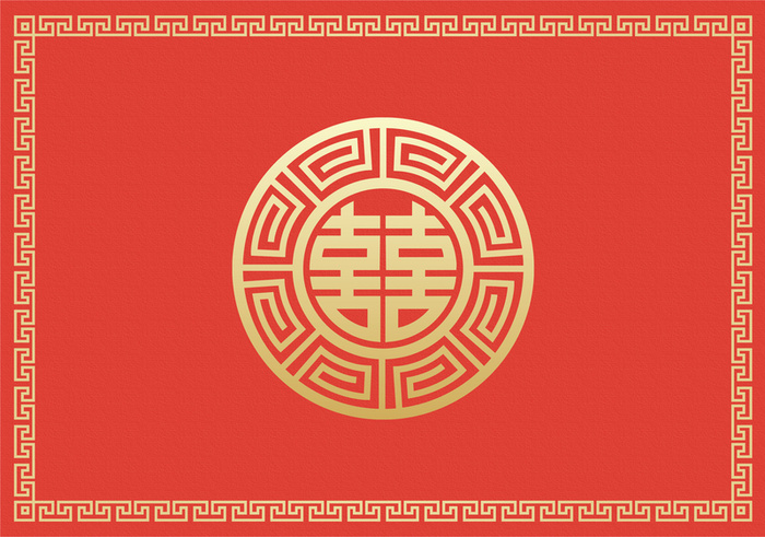 红色双喜中式图案婚礼背景素材高清