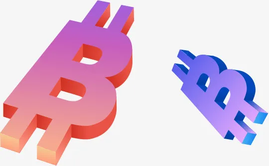 手绘立体2.5d比特币钱币免抠