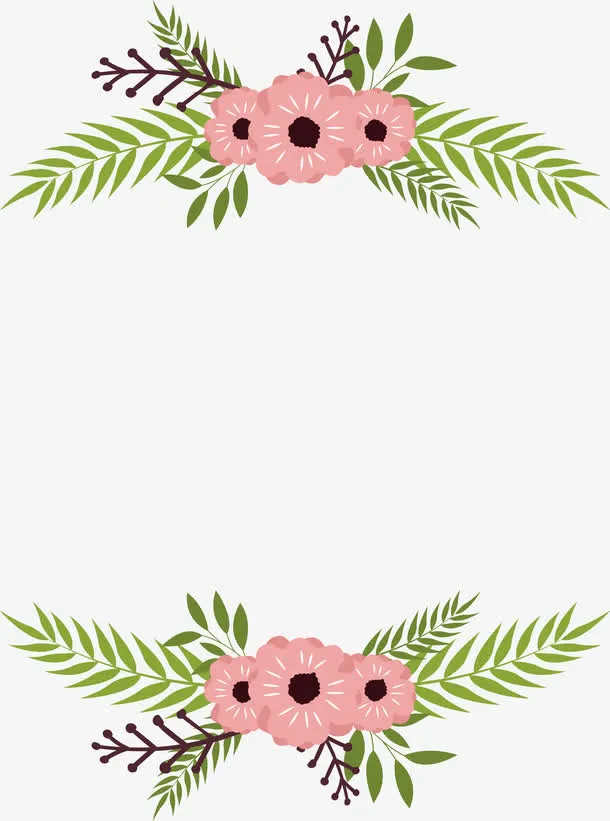 粉红色花朵标题框免抠
