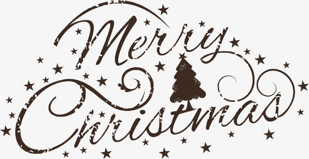圣诞快乐艺术字矢量素材免抠
