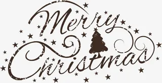 圣诞快乐艺术字矢量素材免抠