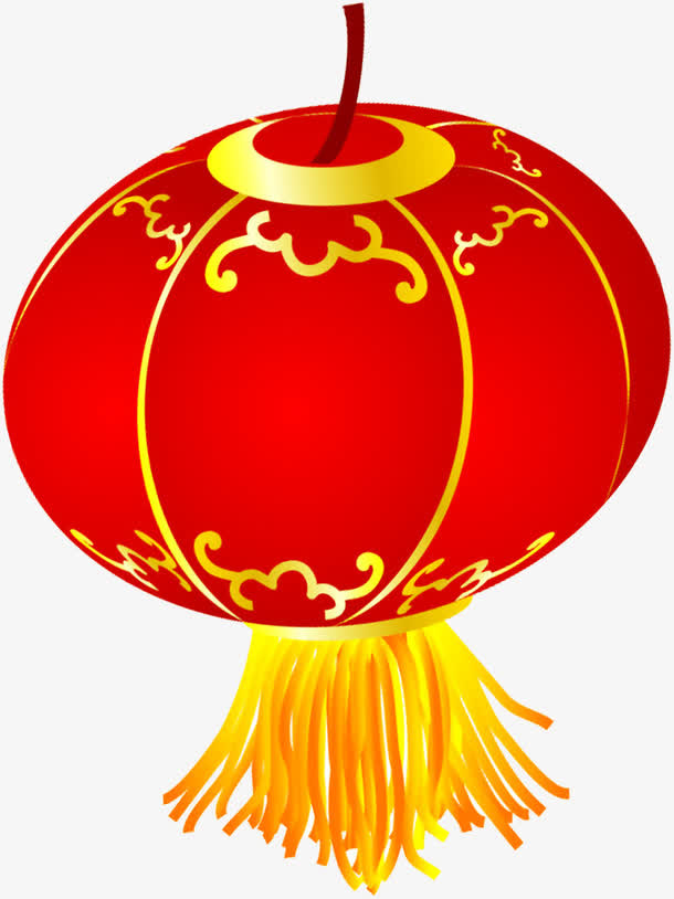手绘喜庆简约灯笼白底图免抠