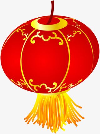 手绘喜庆简约灯笼白底图免抠