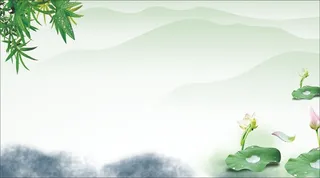 绿色水墨中国风背景高清